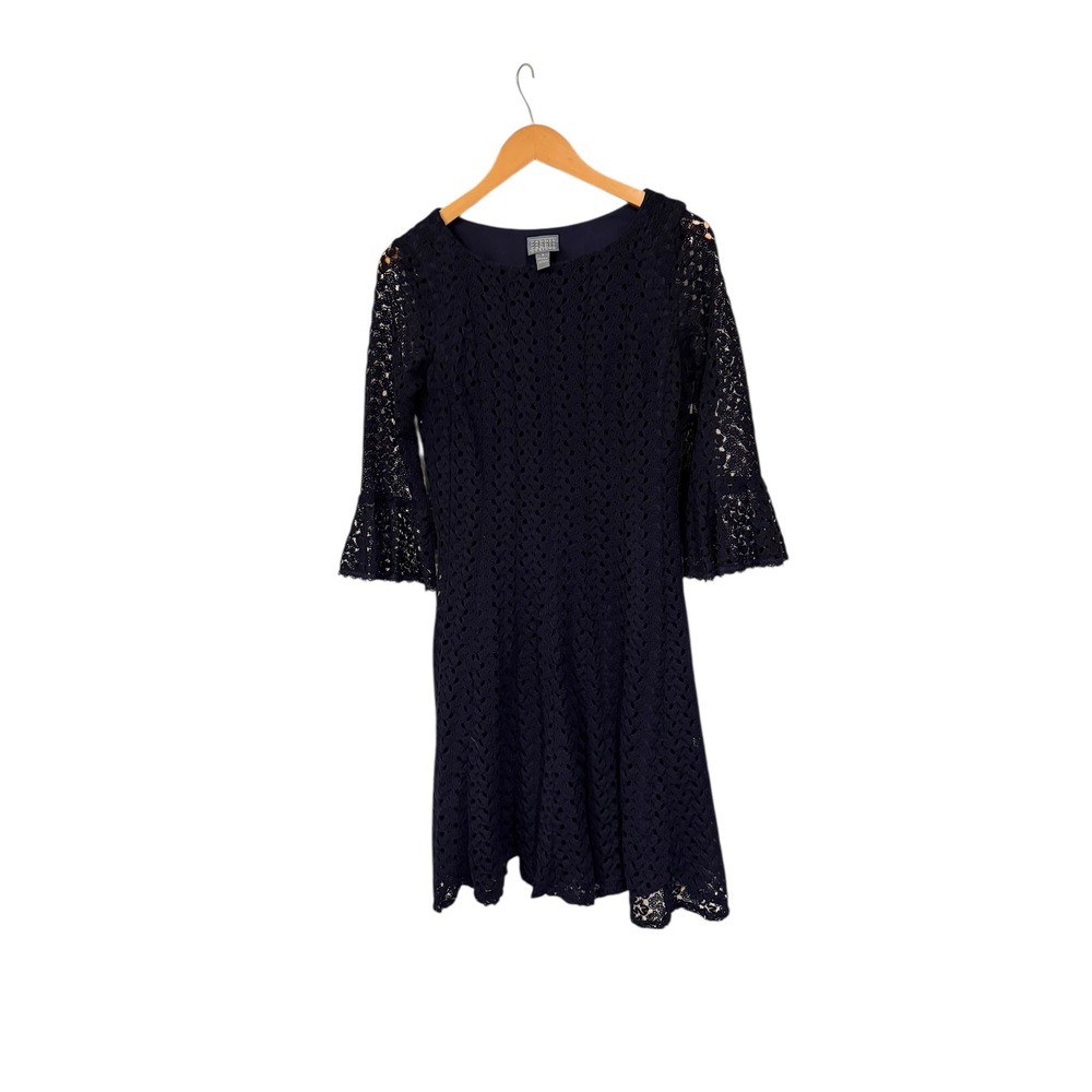 Rabbit Rabbit Rabbit Designs Boho Chic Lace Bell‎ Sleeve Fit Flare Midi Dress 8